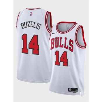 Men's Chicago Bulls #14 Matas Buzelis White 2024 Draft Association Edition Stitched Basketball Jersey Men's Chicago Bulls #14 Matas Buzelis White 2024 Draft Association Edition Stitched Basketball Jersey