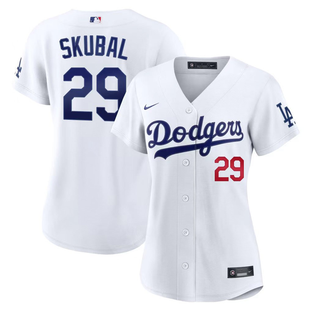 Women's Los Angeles Dodgers #29 Tarik Skubal Nike White Home Stadium Jersey Women's Los Angeles Dodgers #29 Tarik Skubal Nike White Home Stadium Jersey