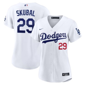 Women's Los Angeles Dodgers #29 Tarik Skubal Nike White Home Stadium Jersey Women's Los Angeles Dodgers #29 Tarik Skubal Nike White Home Stadium Jersey