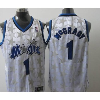 Magic #1 Tracy Mcgrady White Star Limited Edition Stitched NBA Jersey