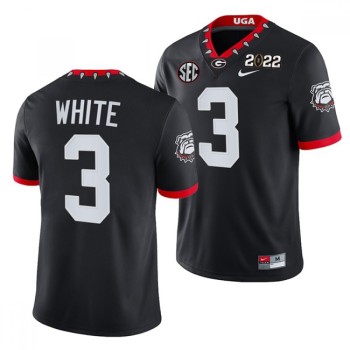 Men's Georgia Bulldogs #3 Zamir White 2022 Patch Black College Football Stitched Jersey Men's Georgia Bulldogs #3 Zamir White 2022 Patch Black College Football Stitched Jersey
