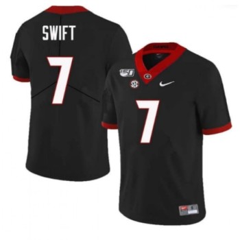 Men's Georgia Bulldogs #7 DAndre Swift Black 150th Season Stitched NCAA Jersey Men's Georgia Bulldogs #7 DAndre Swift Black 150th Season Stitched NCAA Jersey