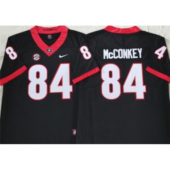 Men's Georgia Bulldogs #84 McCONKEY Black College Football Stitched Jersey Men's Georgia Bulldogs #84 McCONKEY Black College Football Stitched Jersey
