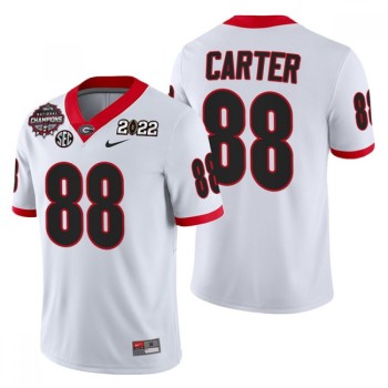 Men's Georgia Bulldogs #88 Jalen Carter 2021/22 CFP National Champions White College Football Stitched Jersey Men's Georgia Bulldogs #88 Jalen Carter 2021/22 CFP National Champions White College Football Stitched Jersey
