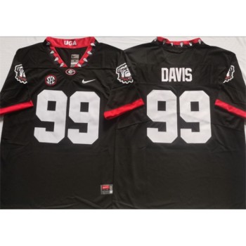 Men's Georgia Bulldogs #99 DAVIS Black College Football Stitched Jersey Men's Georgia Bulldogs #99 DAVIS Black College Football Stitched Jersey