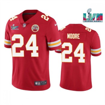 Men's Kansas City Chiefs #24 Skyy Moore Red Super Bowl LVII Patch Vapor Untouchable Limited Stitched Jersey Men's Kansas City Chiefs #24 Skyy Moore Red Super Bowl LVII Patch Vapor Untouchable Limited Stitched Jersey