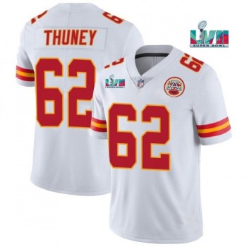 Men's Kansas City Chiefs #62 Joe Thuney White Super Bowl LVII Patch Vapor Untouchable Limited Stitched Jersey Men's Kansas City Chiefs #62 Joe Thuney White Super Bowl LVII Patch Vapor Untouchable Limited Stitched Jersey