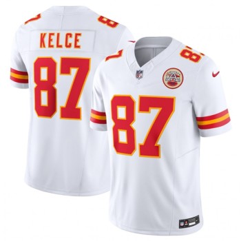 Men's Kansas City Chiefs #87 Travis Kelce White 2023 F.U.S.E. Vapor Untouchable Limited Stitched Jersey Men's Kansas City Chiefs #87 Travis Kelce White 2023 F.U.S.E. Vapor Untouchable Limited Stitched Jersey