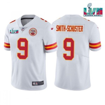 Men's Kansas City Chiefs #9 JuJu Smith-Schuster White Super Bowl LVII Patch Vapor Untouchable Limited Stitched Jersey Men's Kansas City Chiefs #9 JuJu Smith-Schuster White Super Bowl LVII Patch Vapor Untouchable Limited Stitched Jersey
