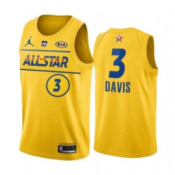 Men's 2021 All-Star Lakers #3 Anthony Davis Yellow Western Conference Stitched NBA Jersey Men's 2021 All-Star Lakers #3 Anthony Davis Yellow Western Conference Stitched NBA Jersey