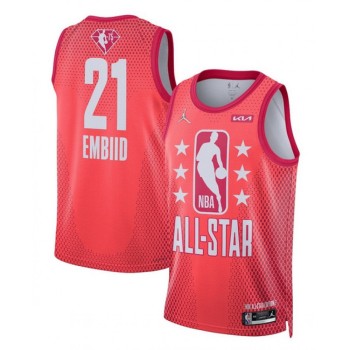 Men's 2022 All-Star #21 Joel Embiid Maroon Stitched Basketball Jersey