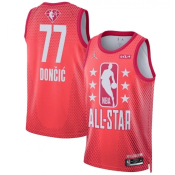 Men's 2022 All-Star #77 Luka Doncic Maroon Stitched Jersey