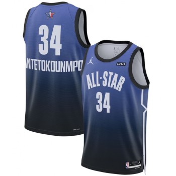 Men's 2023 All-Star #34 Giannis Antetokounmpo Blue Game Swingman Stitched Basketball Jersey Men's 2023 All-Star #34 Giannis Antetokounmpo Blue Game Swingman Stitched Basketball Jersey