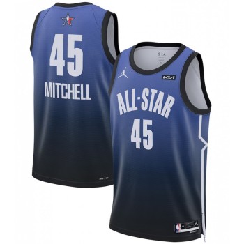 Men's 2023 All-Star #45 Donovan Mitchell Blue Game Swingman Stitched Basketball Jersey