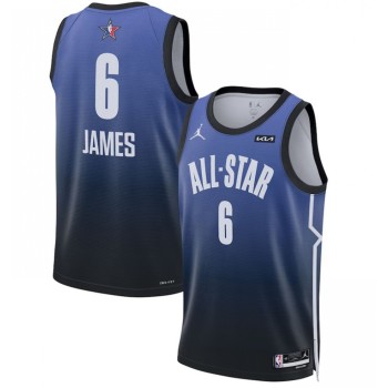 Men's 2023 All-Star #6 LeBron James Blue Game Swingman Stitched Basketball Jersey Men's 2023 All-Star #6 LeBron James Blue Game Swingman Stitched Basketball Jersey
