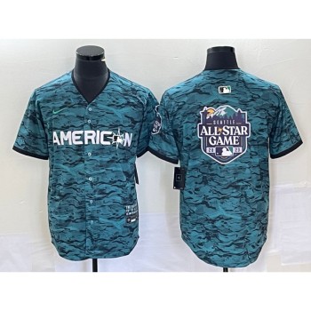 Men's 2023 All-star Teal Big Logo Stitched Baseball Jersey Men's 2023 All-star Teal Big Logo Stitched Baseball Jersey