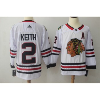 Men's Chicago Blackhawks #2 Duncan Keith White Stitched NHL Jersey