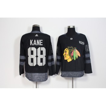 Men's Chicago Blackhawks #88 Patrick Kane Black 1917-2017 100th Anniversary Stitched NHL Jersey