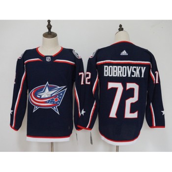 Men's Columbus Blue Jackets #72 Sergei Bobrovsky Navy Stitched NHL Jersey
