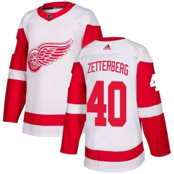 Men's Detroit Red Wings #40 Henrik Zetterberg White Stitched NHL Jersey