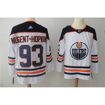 Men's Edmonton Oilers #93 Ryan Nugent-Hopkins White Stitched NHL Jersey