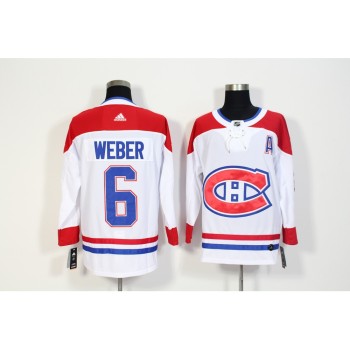 Men's Montreal Canadiens #6 Shea Weber White Stitched NHL Jersey