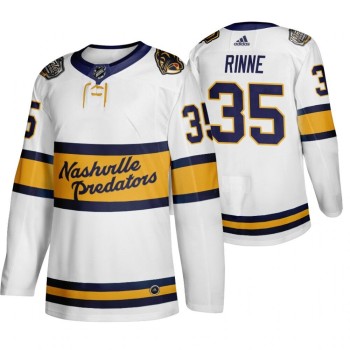 Men's Nashville Predators #35 Pekka Rinne White Stitched NHL Jersey