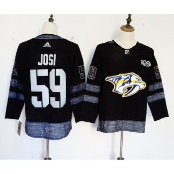 Men's Nashville Predators #59 Roman Josi Black 1917-2017 100th Anniversary Stitched NHL Jersey
