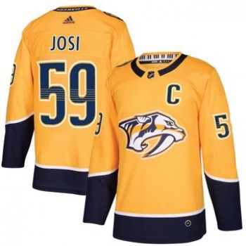 Men's Nashville Predators #59 Roman Josi Yellow Stitched NHL Jersey Men's Nashville Predators #59 Roman Josi Yellow Stitched NHL Jersey