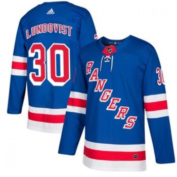 Men's New York Rangers #30 Henrik Lundqvist Royal Blue Stitched NHL Jersey