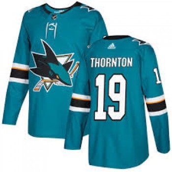 Men's San Jose Sharks #19 Joe Thornton Teal Stitched NHL Jersey Men's San Jose Sharks #19 Joe Thornton Teal Stitched NHL Jersey