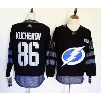 Men's Tampa Bay Lightning #86 Nikita Kucherov Black 1917-2017 100th Anniversary Stitched NHL Jersey Men's Tampa Bay Lightning #86 Nikita Kucherov Black 1917-2017 100th Anniversary Stitched NHL Jersey