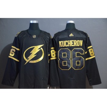 Men's Tampa Bay Lightning #86 Nikita Kucherov Black Golden Stitched NHL Jersey Men's Tampa Bay Lightning #86 Nikita Kucherov Black Golden Stitched NHL Jersey