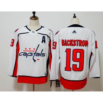 Men's Washington Capitals #19 Nicklas Backstrom White Stitched NHL Jersey Men's Washington Capitals #19 Nicklas Backstrom White Stitched NHL Jersey