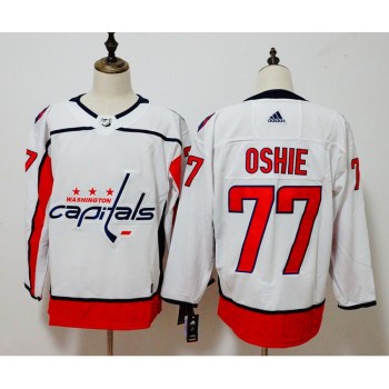 Men's Washington Capitals #77 TJ Oshie White Stitched NHL Jersey Men's Washington Capitals #77 TJ Oshie White Stitched NHL Jersey