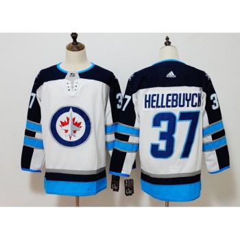 Men's Winnipeg Jets #37 Connor Hellebuyck White Stitched NHL Jersey Men's Winnipeg Jets #37 Connor Hellebuyck White Stitched NHL Jersey