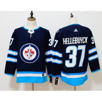 Men's Winnipeg Jets #37 Connor Hellebuyck navy Stitched NHL Jersey Men's Winnipeg Jets #37 Connor Hellebuyck navy Stitched NHL Jersey