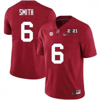 Men's Alabama Crimson Tide #6 DeVonta SmithRed 2021 National Champions Stitched Jersey Men's Alabama Crimson Tide #6 DeVonta SmithRed 2021 National Champions Stitched Jersey