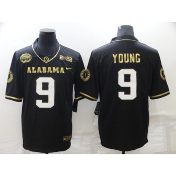 Men's Alabama Crimson Tide #9 Bryce Young 2022 Patch Black Gold Stitched Jersey Men's Alabama Crimson Tide #9 Bryce Young 2022 Patch Black Gold Stitched Jersey