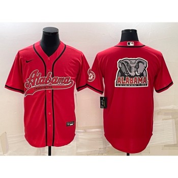 Men's Alabama Crimson Tide Red Team Big Logo With Patch Cool Base Stitched Baseball Jersey Men's Alabama Crimson Tide Red Team Big Logo With Patch Cool Base Stitched Baseball Jersey