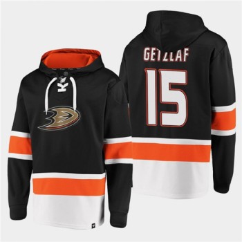Men's Anaheim Ducks #15 Ryan Getzlaf Black Ageless Must-Have Lace-Up Pullover Hoodie Men's Anaheim Ducks #15 Ryan Getzlaf Black Ageless Must-Have Lace-Up Pullover Hoodie