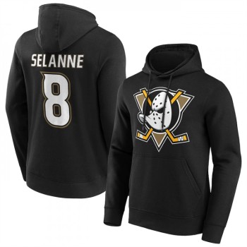 Men's Anaheim Ducks #8 Teemu Selanne Black Pullover Hoodie Men's Anaheim Ducks #8 Teemu Selanne Black Pullover Hoodie