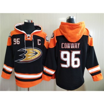 Men's Anaheim Ducks #96 Charlie Conway Black Ageless Must-Have Lace-Up Pullover Hoodie Men's Anaheim Ducks #96 Charlie Conway Black Ageless Must-Have Lace-Up Pullover Hoodie