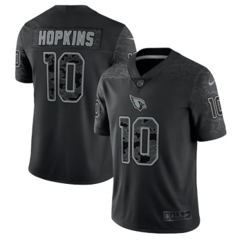 Men's Arizona Cardinals #10 DeAndre Hopkins Black Reflective Limited Stitched Football Jersey Men's Arizona Cardinals #10 DeAndre Hopkins Black Reflective Limited Stitched Football Jersey