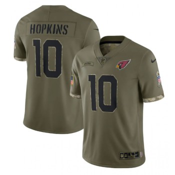 Men's Arizona Cardinals #10 DeAndre Hopkins Olive 2022 Salute To Service Limited Stitched Jersey Men's Arizona Cardinals #10 DeAndre Hopkins Olive 2022 Salute To Service Limited Stitched Jersey