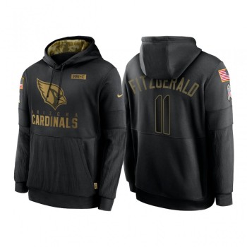 Men's Arizona Cardinals #11 Larry Fitzgerald 2020 Black Salute to Service Sideline Performance Pullover Hoodie Men's Arizona Cardinals #11 Larry Fitzgerald 2020 Black Salute to Service Sideline Performance Pullover Hoodie