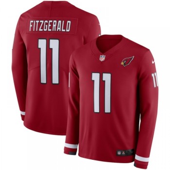 Men's Arizona Cardinals #11 Larry Fitzgerald Red Therma Long Sleeve Stitched NFL Jersey Men's Arizona Cardinals #11 Larry Fitzgerald Red Therma Long Sleeve Stitched NFL Jersey