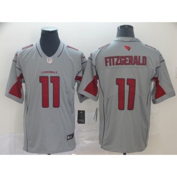 Men's Arizona Cardinals #11 Larry Fitzgerald Silver Inverted Legend Stitched NFL Jersey