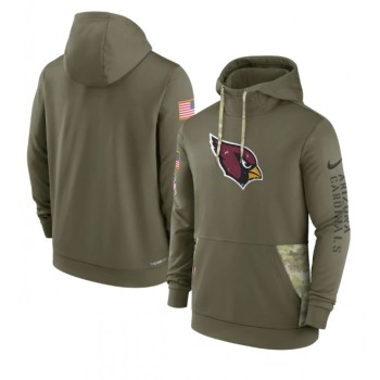 Men's Arizona Cardinals 2022 Olive Salute to Service Therma Performance Pullover Hoodie Men's Arizona Cardinals 2022 Olive Salute to Service Therma Performance Pullover Hoodie