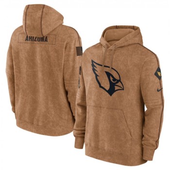 Men's Arizona Cardinals 2023 Brown Salute to Service Pullover Hoodie Men's Arizona Cardinals 2023 Brown Salute to Service Pullover Hoodie